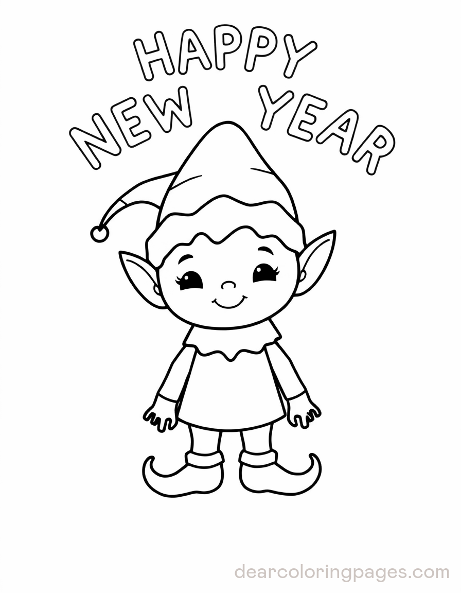 Elf with "HAPPY NEW YEAR"